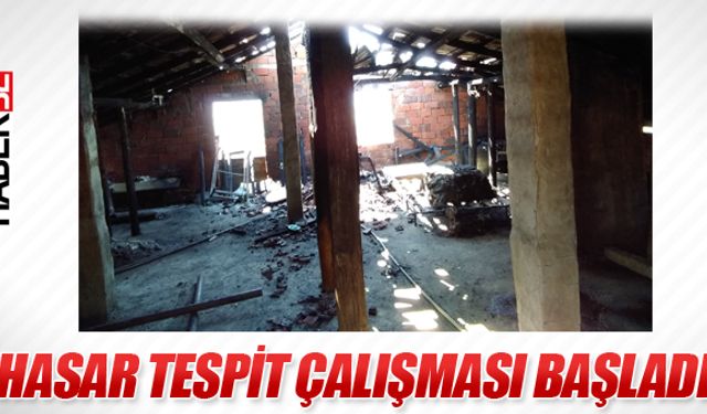 Çandır'da evlerde hasar tespit çalışması