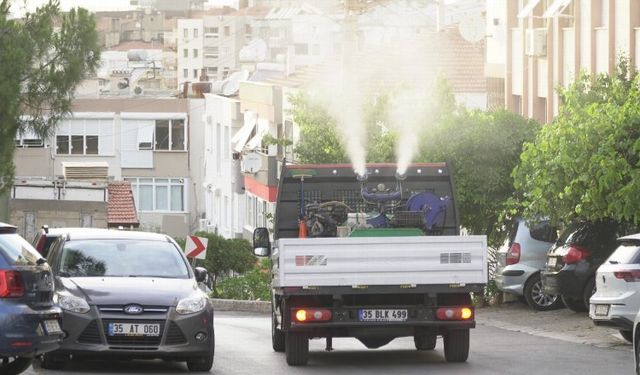 İzmir Karabağlar'da mahalleler ilaçlanıyor