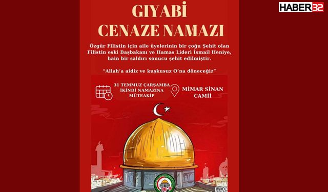 Hamas lideri için Isparta'da gıyabi cenaze namazı kılınacak