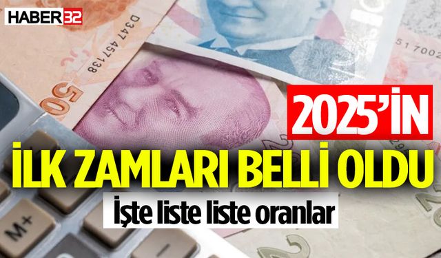 2025 yılının ilk zamları belli oldu