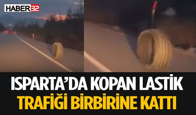 Kamyondan Kopan Lastik Trafiği Alt Üst Etti