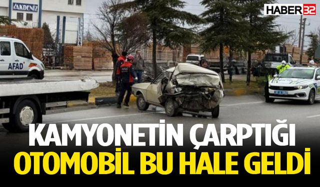 Isparta’da kamyonet otomobile arkadan çarptı: 1 Yaralı