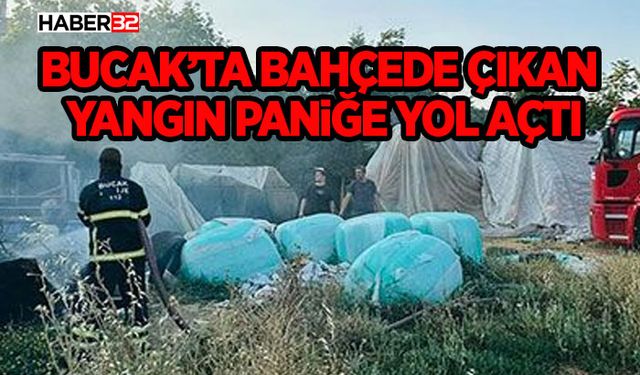 Bucak’ta Bahçede Çıkan Yangın Paniğe Yol Açtı