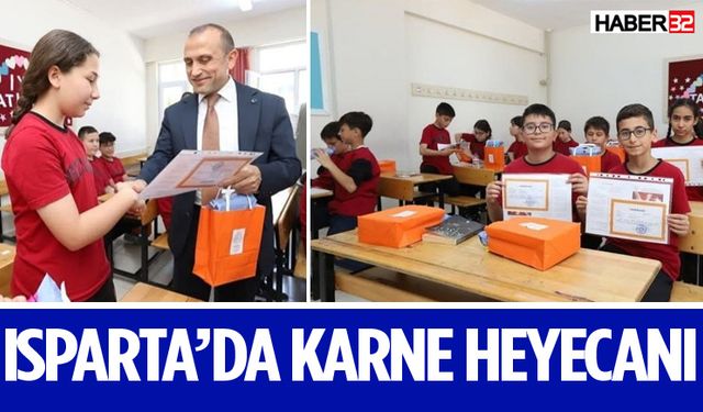 Isparta'da okullarda karne heyecanı yaşandı