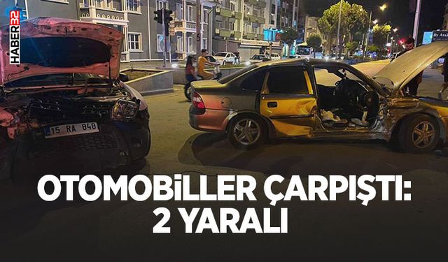 Otomobiller çarpıştı: 2 yaralı