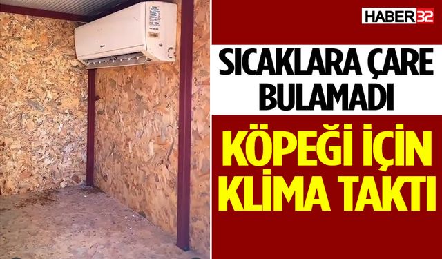 Köpeği için kulübeye klima taktırdı