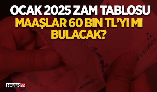 Ocak 2025 Zam Tablosu: Maaşlar 60 Bin TL’yi mi Bulacak?