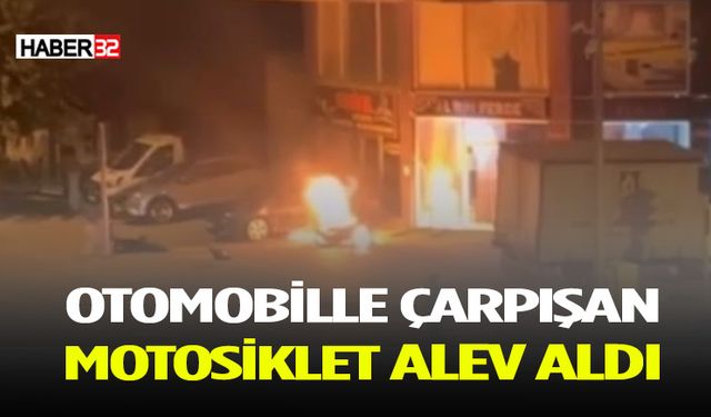 Motosiklet Alev Aldı Vatandaşlar Kurtardı!