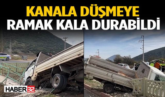 Araç Kanalın Kenarında Asılı Kaldı