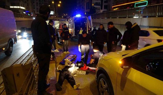 Yavaşlayan trafiği son anda fark etti, önce otomobile ardından bariyere çarptı