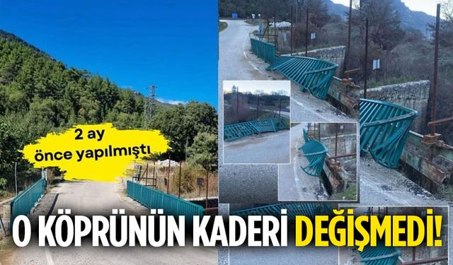 Kovada Köprüsü’nde Yenilenen Bariyerler Yeniden Zarar Gördü