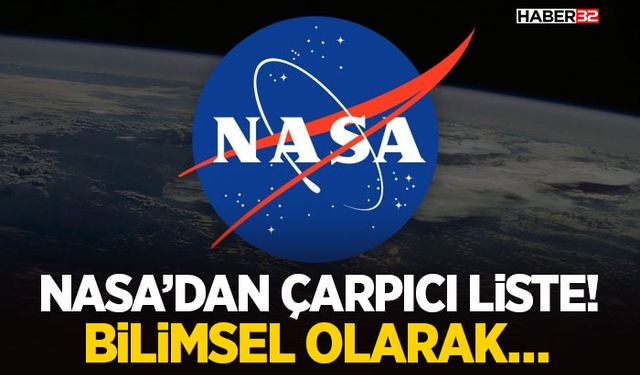 Nasa’dan Çarpıcı Liste! -Bilimsel Olarak…