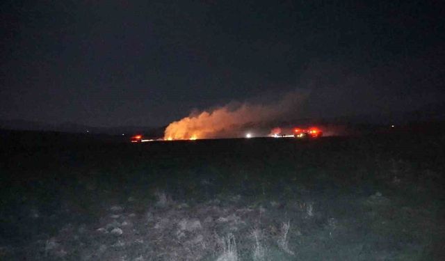 Burdur'da merada korkutan yangın