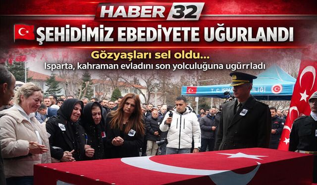 Şehit Binbaşı Sinan Taştekin memleketi Isparta'da ebediyete uğurlandı