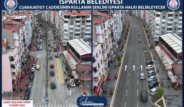 Cumhuriyet Caddesi’nin Kullanım Şeklini Isparta Belirleyecek
