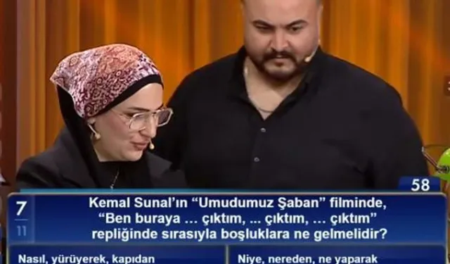 "Ben buraya ... çıktım, ... çıktım, ... çıktım" repliğinde sırasıyla boşluklara ne gelmelidir?