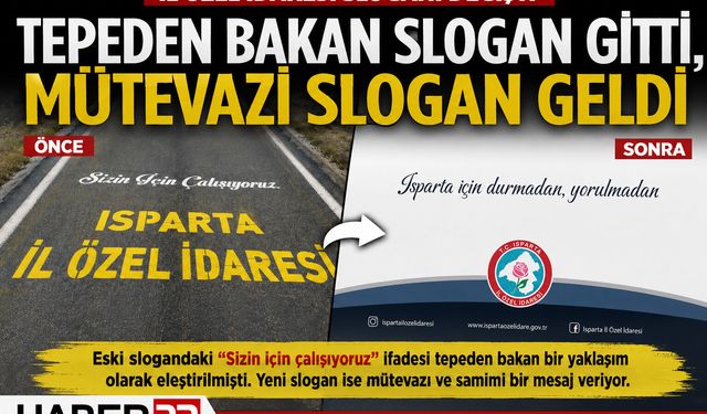 Dikkat Çeken Değişim! İl Özel İdaresi Yeni Sloganını Kullanıyor