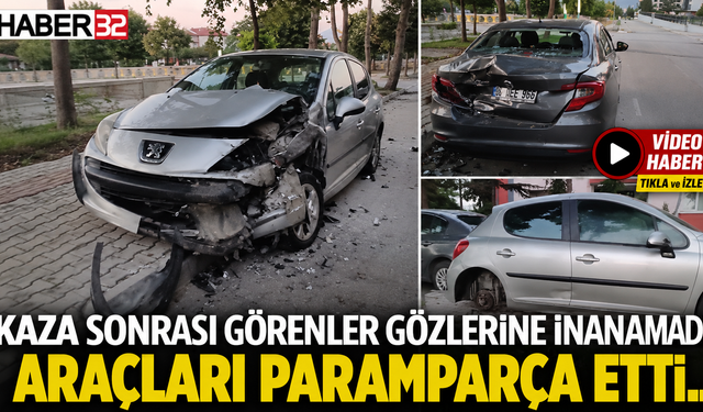 Isparta’da Kaza Sonrası Araçlar Kullanılamaz Hale Geldi