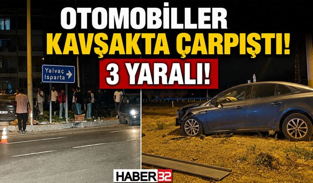 Otomobiller Kavşakta Çarpıştı: 3 Yaralı!