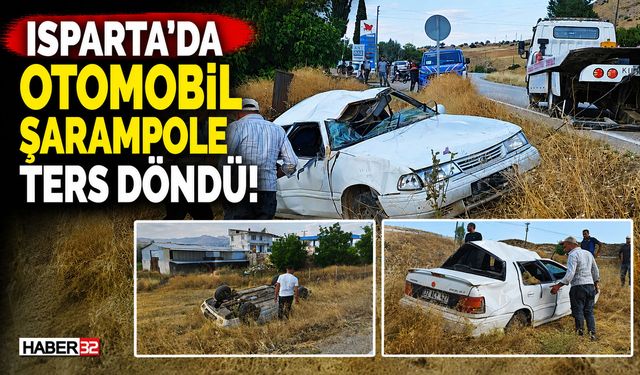 Otomobil Şarampolde Ters Döndü!