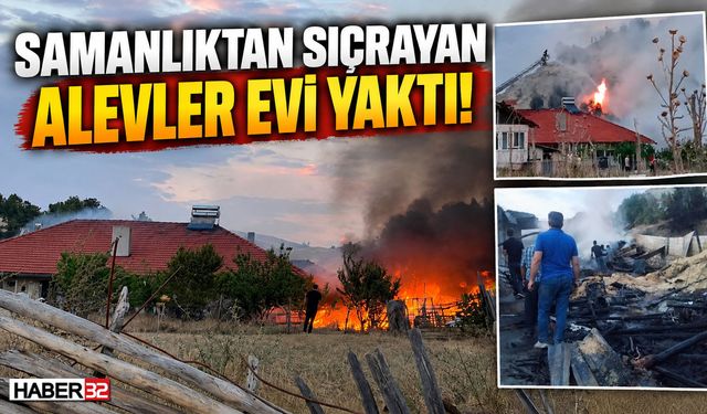 Samanlıktan Sıçrayan Yangın Evi Yaktı!