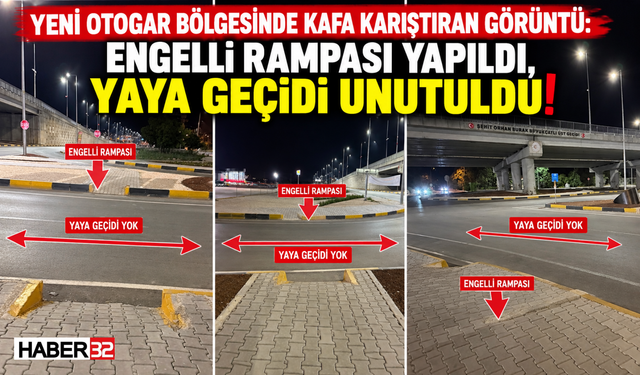Çünür'de Kafa Karıştıran Görüntü: Rampa Var, Geçit Yok!