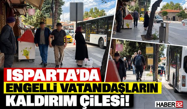 Isparta'da Engelli Vatandaşın Kaldırım Çilesi!