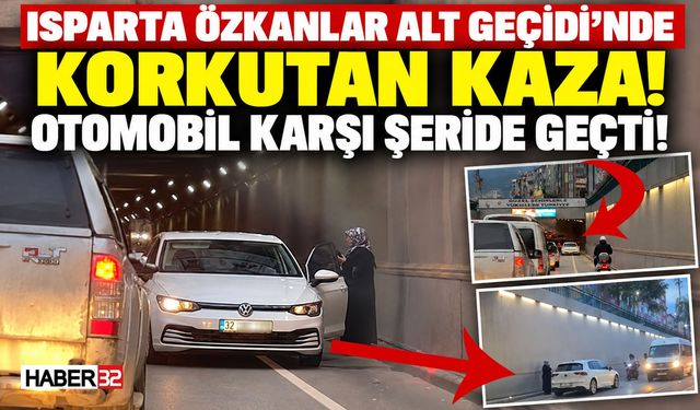 Alt Geçitte Kontrolden Çıkan Araç Karşı Şeride Geçti!