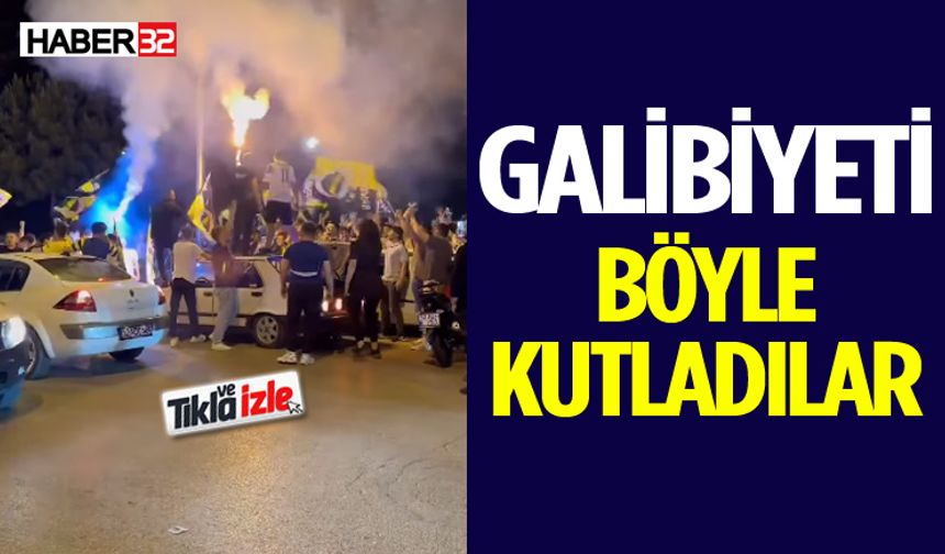 Isparta’da Fenerbahçeliler derbi galibiyetini kutladı