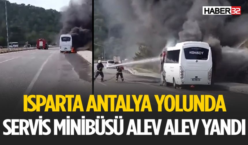 Isparta Antalya Yolunda Otobüs Yandı