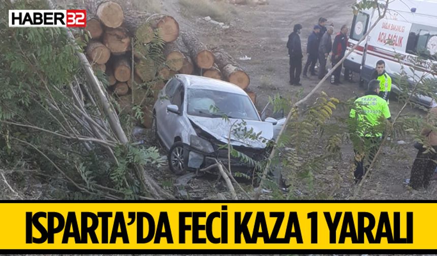 Isparta'da Feci Kaza Sürücü Yaralandı