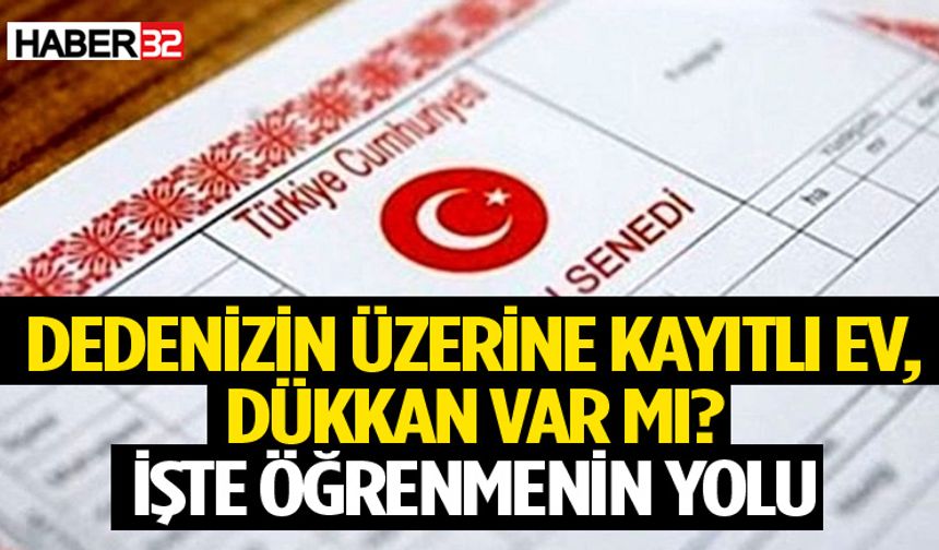 Dedenizin üzerine kayıtlı taşınmaz var mı? İşte öğrenmenin yolu