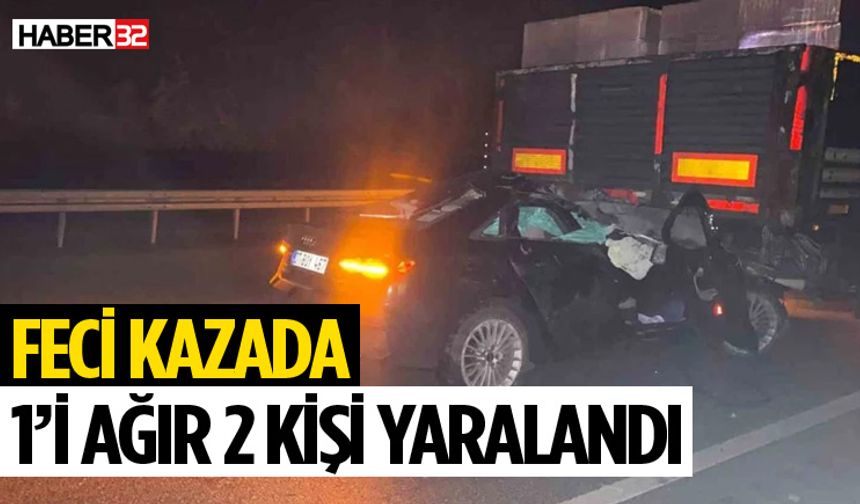 Kontrolden çıkan araç tırın altına girdi: 1’i ağır 2 yaralı