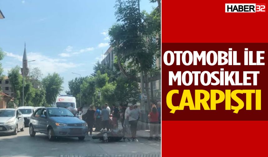 Otomobil ile motosiklet çarpıştı, sürücü yaralandı