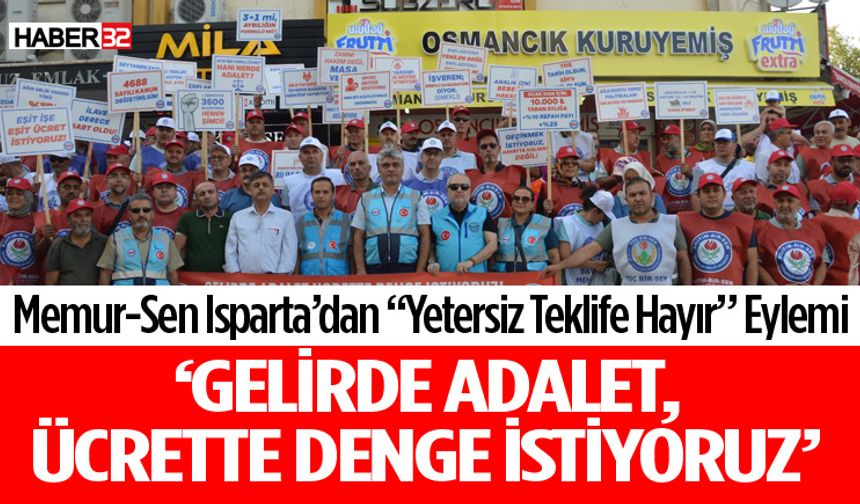 Memur-Sen Isparta’dan “Yetersiz Teklife Hayır” Eylemi