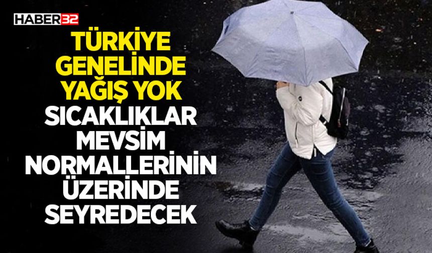 Türkiye Genelinde Yağış Yok