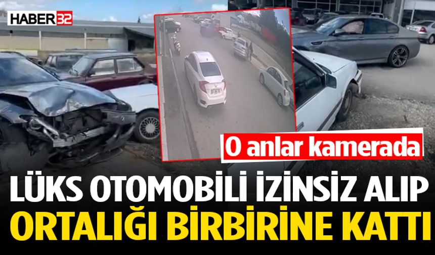 Lüks Otomobili İzinsiz Alıp 3 Araca Çarptı: 1 Yaralı