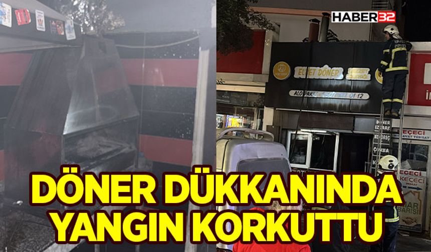 Döner Dükkanında Yangın Korkuttu