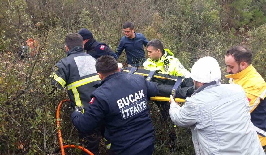 Burdur'da otomobil uçuruma düştü: 1 yaralı