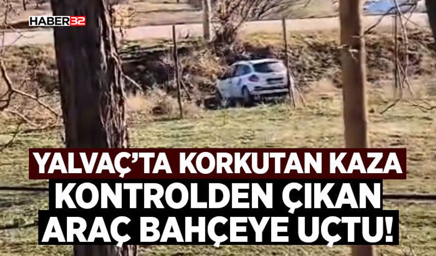 Kontrolden Çıkan Araç Bahçeye Uçtu!