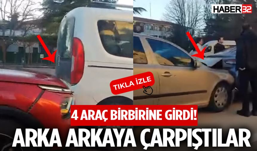 4 Araç Birbirine Girdi Yürekler Ağza Geldi !