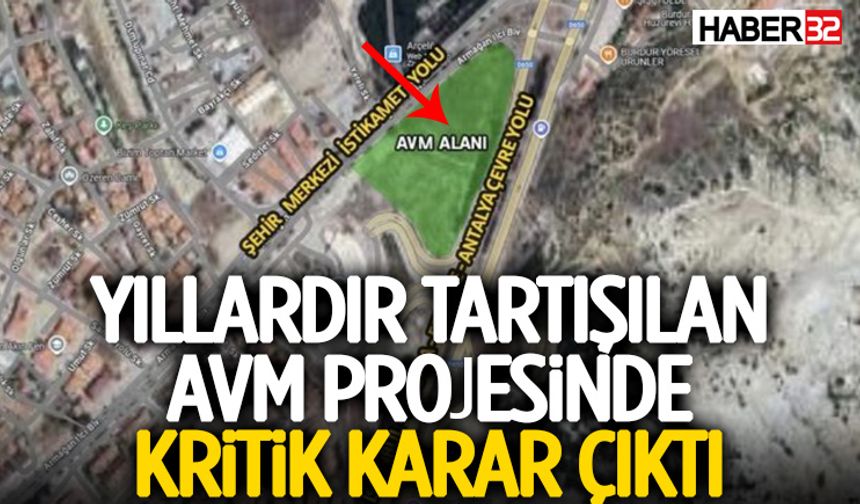 Burdur AVM Projesinde Satış Kararı Çıktı