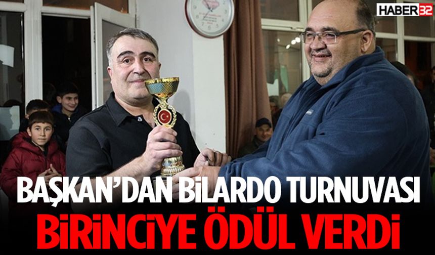Başkan’dan Bilardo Turnuvası Düzenledi! Birinciye Ödül Verdi