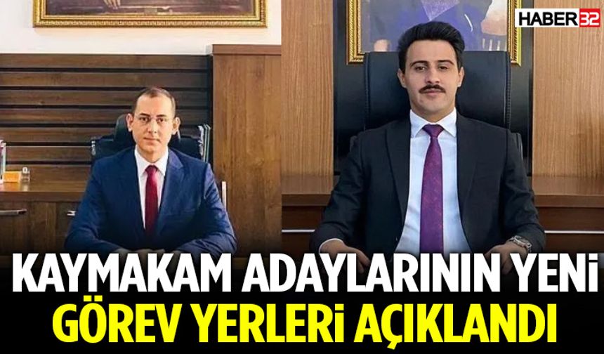 Kaymakam Adaylarının Yeni Görev Yerleri Açıklandı