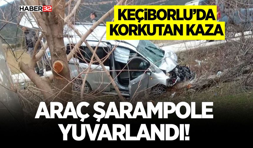 Keçiborlu’da Korkutan Kaza - Araç Şarampole Yuvarlandı!