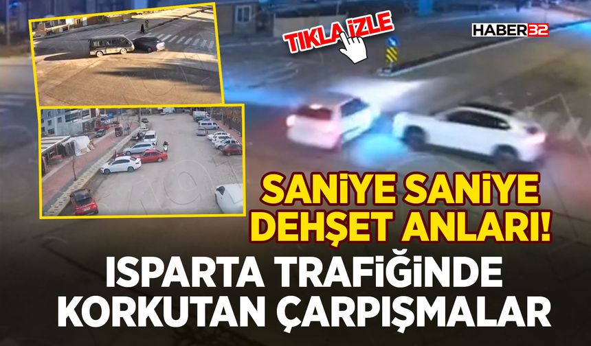 Isparta Trafiğinde Korkutan Çarpışmalar