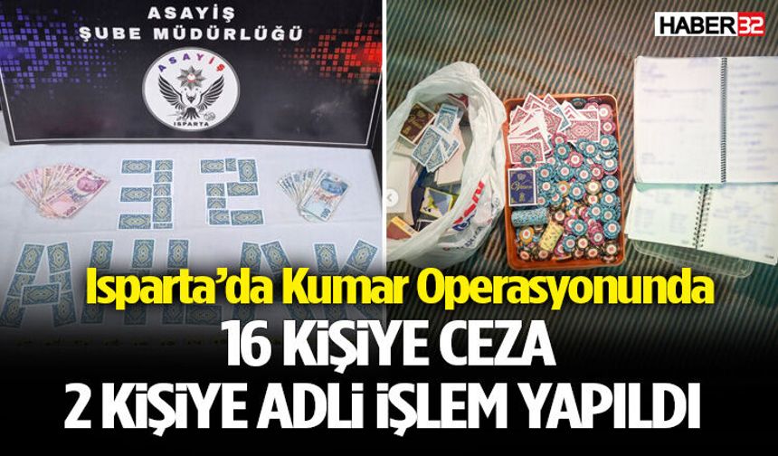 Isparta’da Kumar Operasyonunda 16 Kişiye Ceza Yağdı!