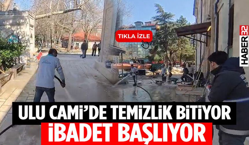 Isparta Belediyesi’nden Ulu Cami’de Temizlik Çalışması