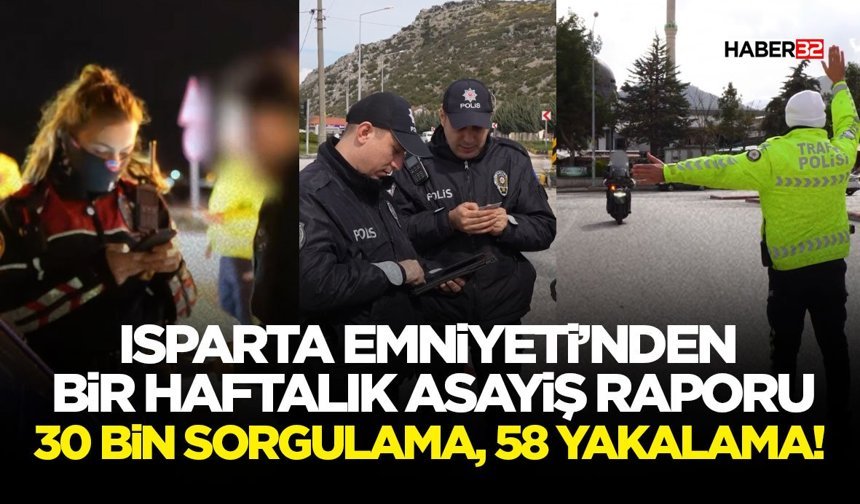 Isparta Emniyeti’nden Bir Haftalık Asayiş Raporu
