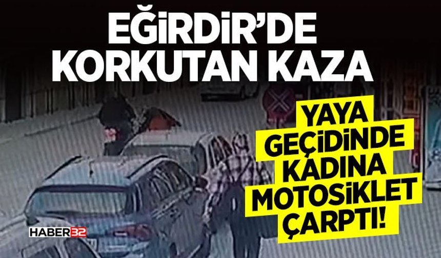 Yaya geçidinde karşıya geçen kadın, motosikletin çarpmasıyla yaralandı
